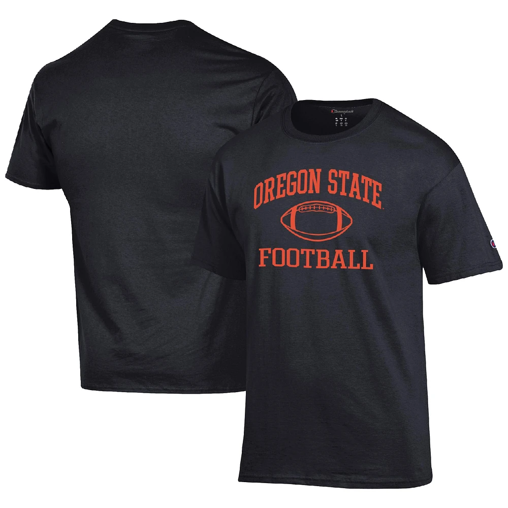 Men's Champion Black Oregon State Beavers Football Icon T-Shirt