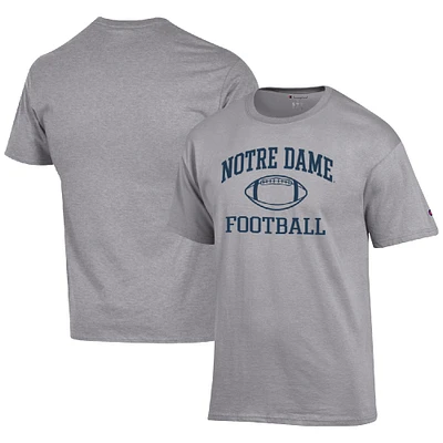 Men's Champion Heather Gray Notre Dame Fighting Irish Football Icon T-Shirt