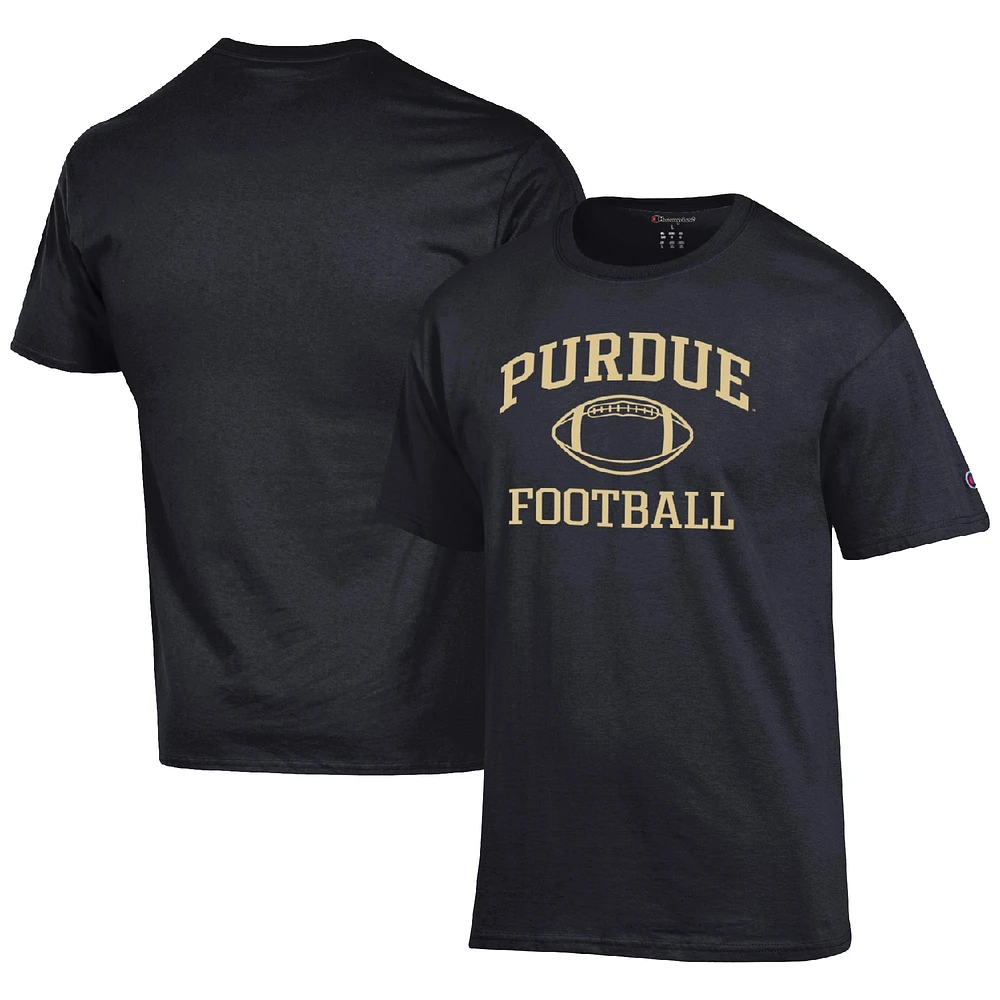 Men's Champion Black Purdue Boilermakers Football Icon T-Shirt