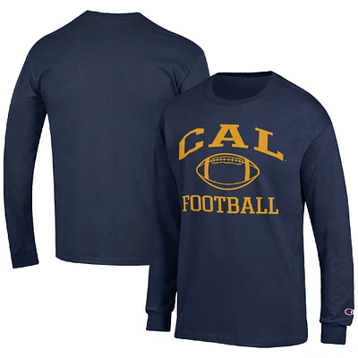 Men's Champion Navy Cal Bears Football Icon Long Sleeve T-Shirt