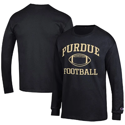 Men's Champion Black Purdue Boilermakers Football Icon Long Sleeve T-Shirt