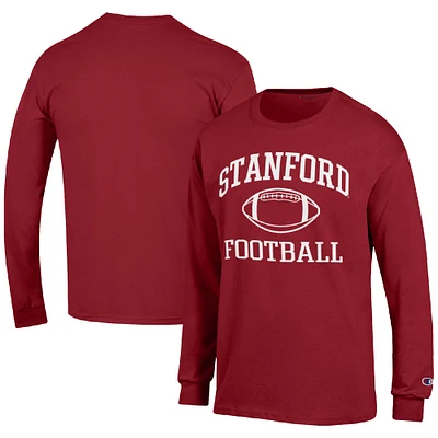 Men's Champion Cardinal Stanford Football Icon Long Sleeve T-Shirt