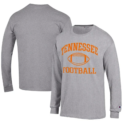Men's Champion Heather Gray Tennessee Volunteers Football Icon Long Sleeve T-Shirt