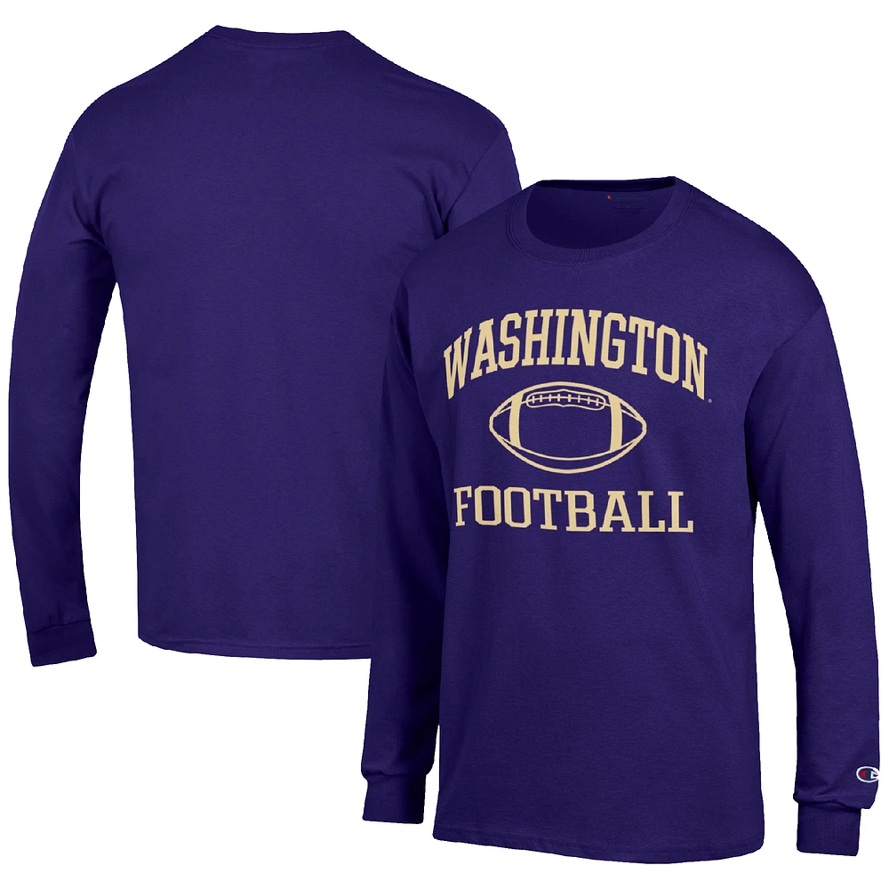 Men's Champion Washington Huskies Football Icon Long Sleeve T-Shirt