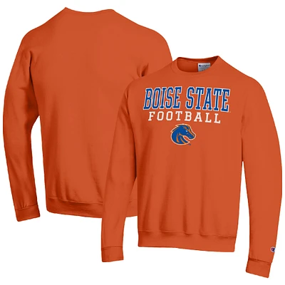 Men's Champion Orange Boise State Broncos Football Stacked Pullover Sweatshirt