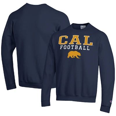 Men's Champion Navy Cal Bears Football Stacked Pullover Sweatshirt