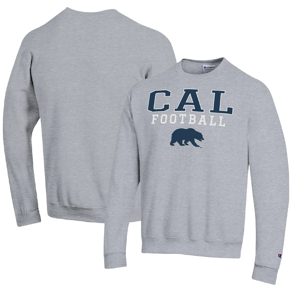 Men's Champion Heather Gray Cal Bears Football Stacked Pullover Sweatshirt
