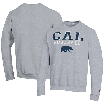 Men's Champion Heather Gray Cal Bears Football Stacked Pullover Sweatshirt