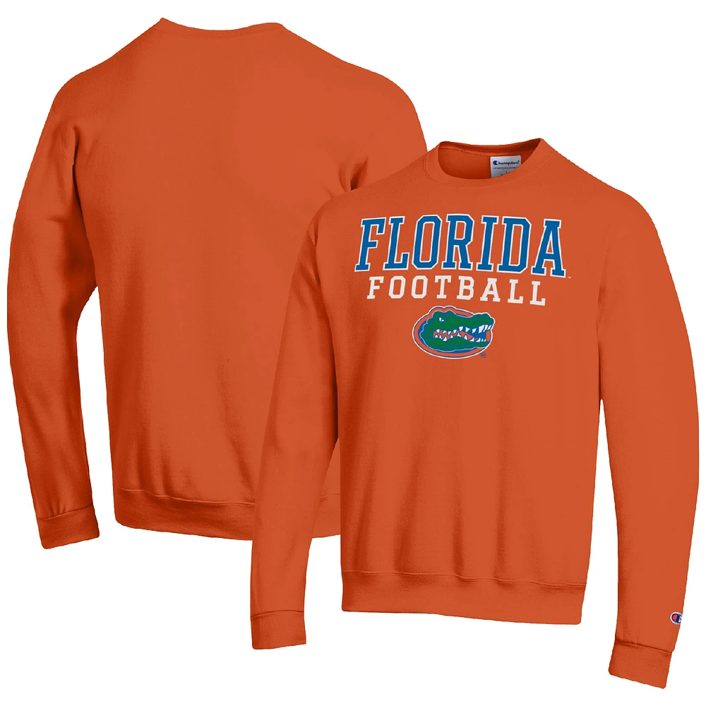Men's Champion Orange Florida Gators Football Stacked Pullover Sweatshirt