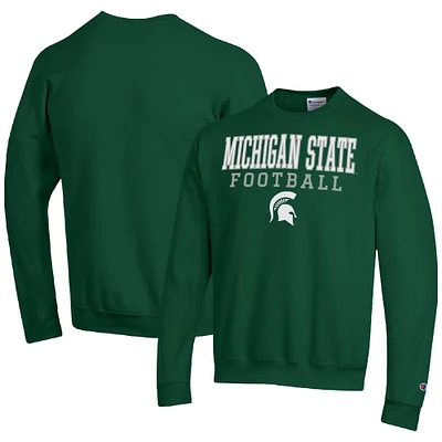 Men's Champion Michigan State Spartans Football Stacked Pullover Sweatshirt