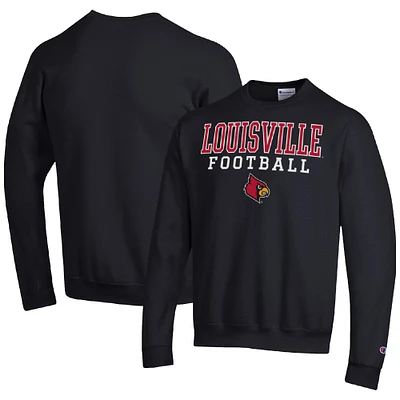 Men's Champion Louisville Cardinals Football Stacked Pullover Sweatshirt