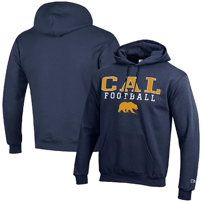 Men's Champion Navy Cal Bears Football Stack Pullover Hoodie