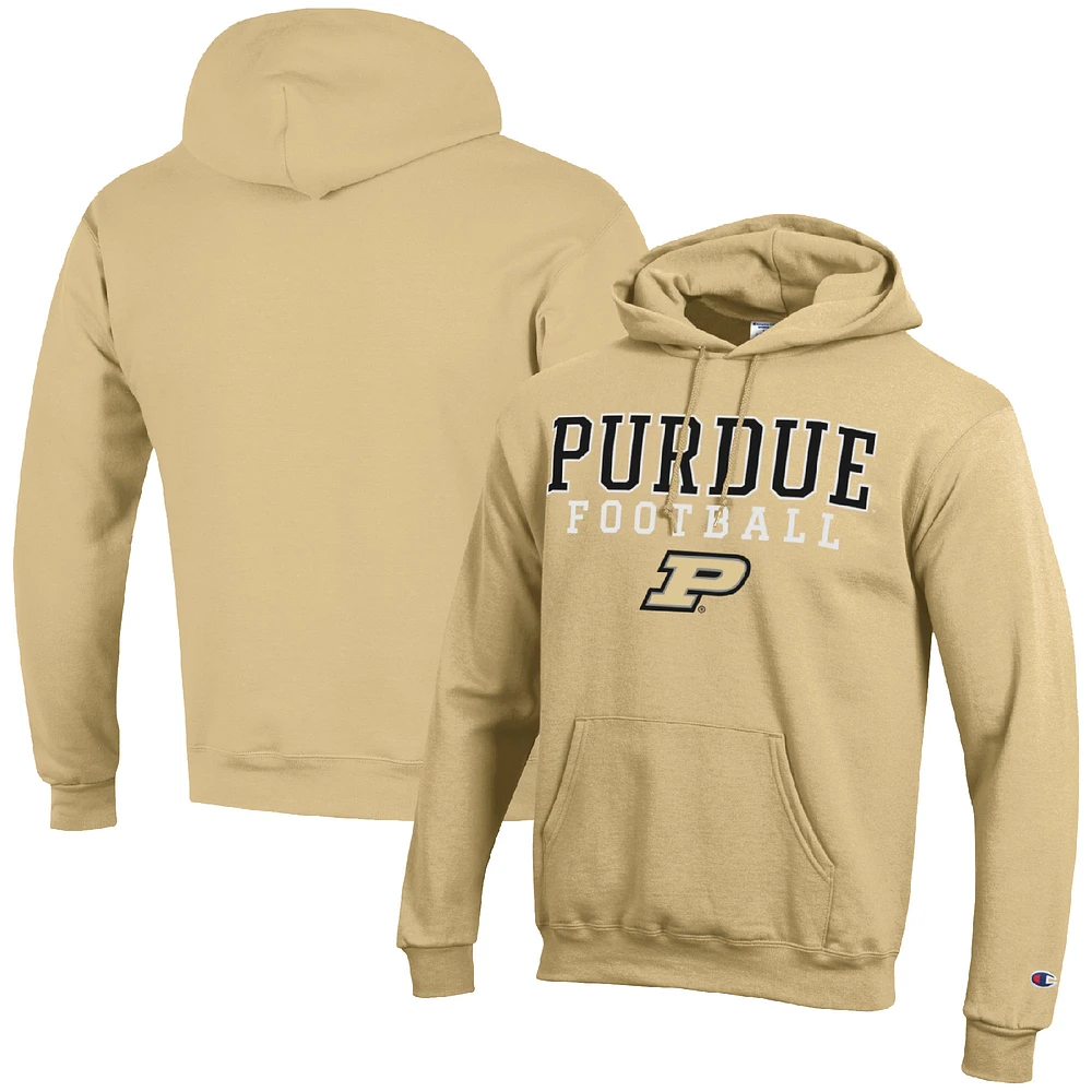 Men's Champion Gold Purdue Boilermakers Football Stack Pullover Hoodie