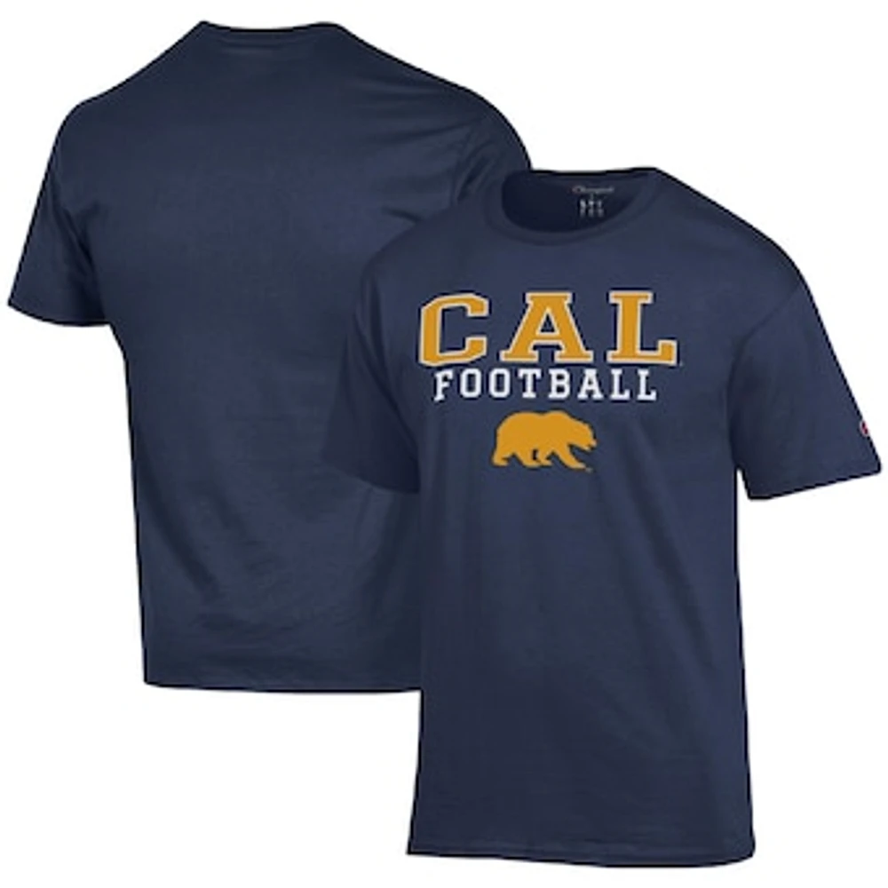 Men's Champion Navy Cal Bears Football Stack T-Shirt