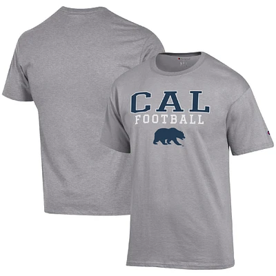 Men's Champion Heather Gray Cal Bears Football Stack  T-Shirt
