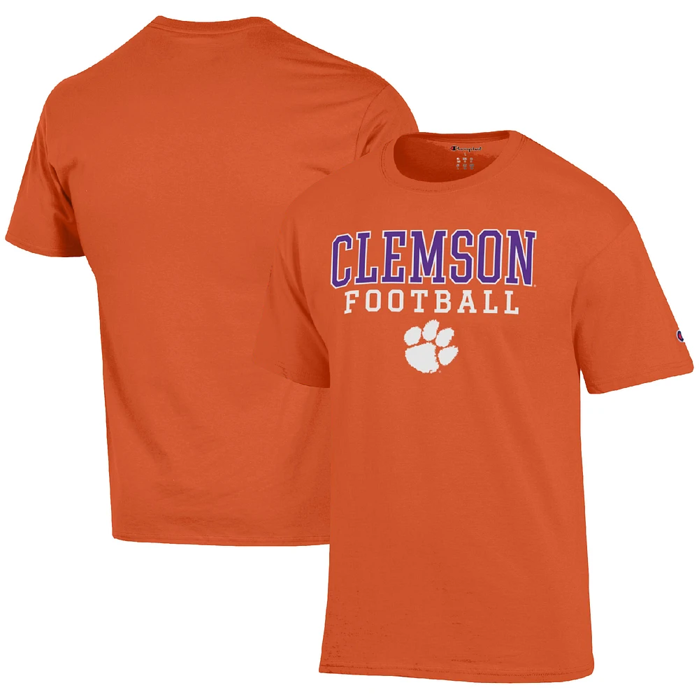 Men's Champion Orange Clemson Tigers Football Stack T-Shirt