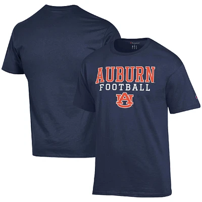 Men's Champion Navy Auburn Tigers Football Stack T-Shirt