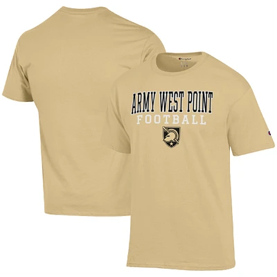 Men's Champion Gold Army Black Knights Football Stack  T-Shirt