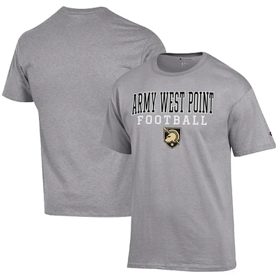 Men's Champion Heather Gray Army Black Knights Football Stack  T-Shirt