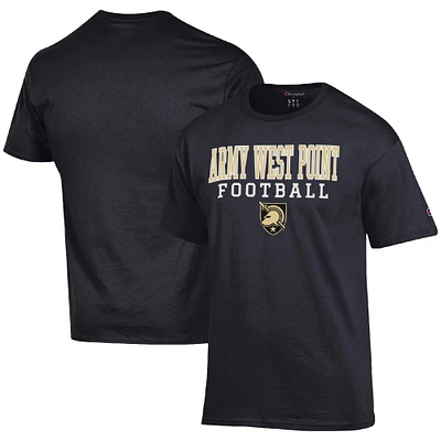 Men's Champion Black Army Knights Football Stack T-Shirt