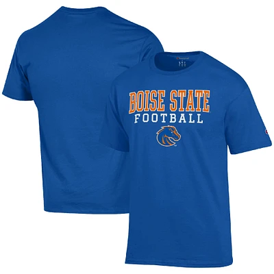 Men's Champion Royal Boise State Broncos Football Stack T-Shirt