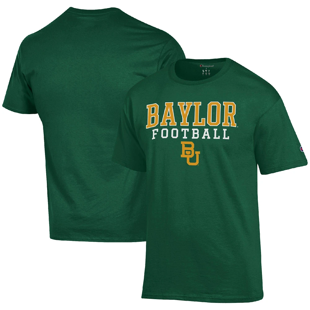 Men's Champion Green Baylor Bears Football Stack T-Shirt