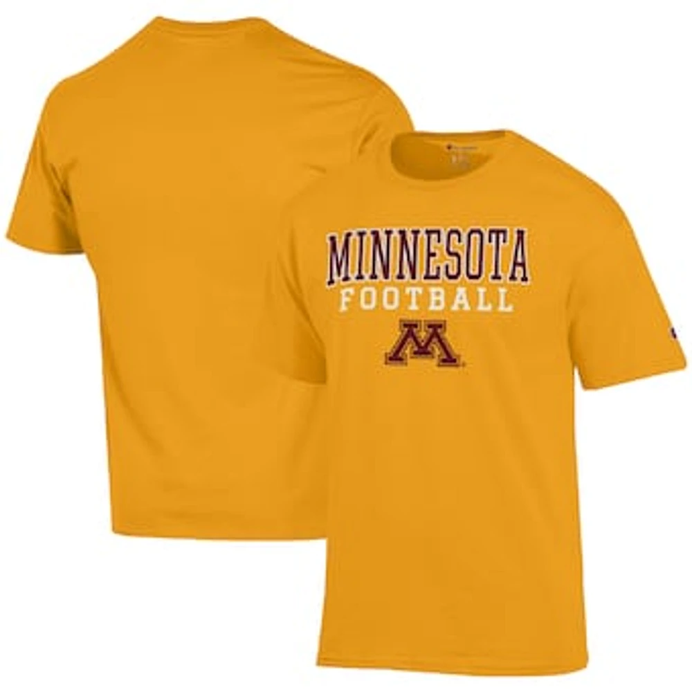 Men's Champion Gold Minnesota Golden Gophers Football Stack T-Shirt