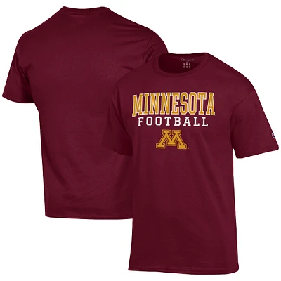 Men's Champion Maroon Minnesota Golden Gophers Football Stack T-Shirt