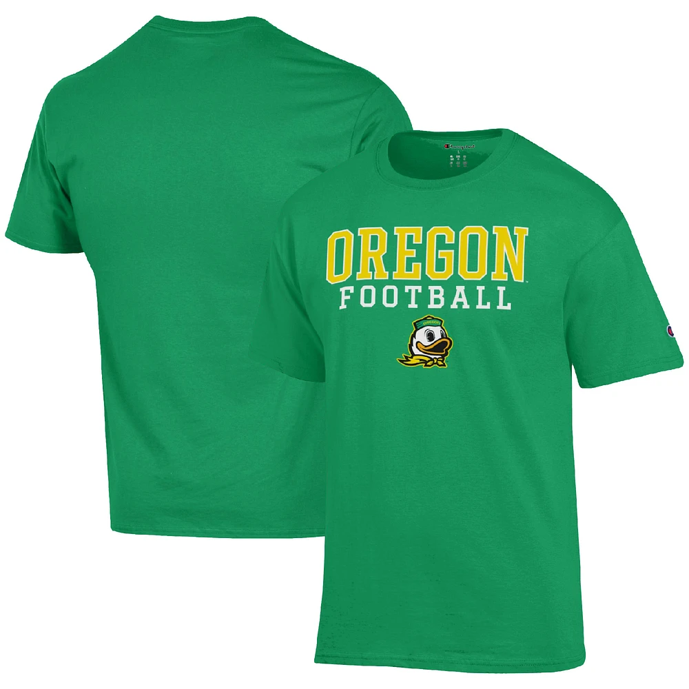 Men's Champion Green Oregon Ducks Football Stack T-Shirt