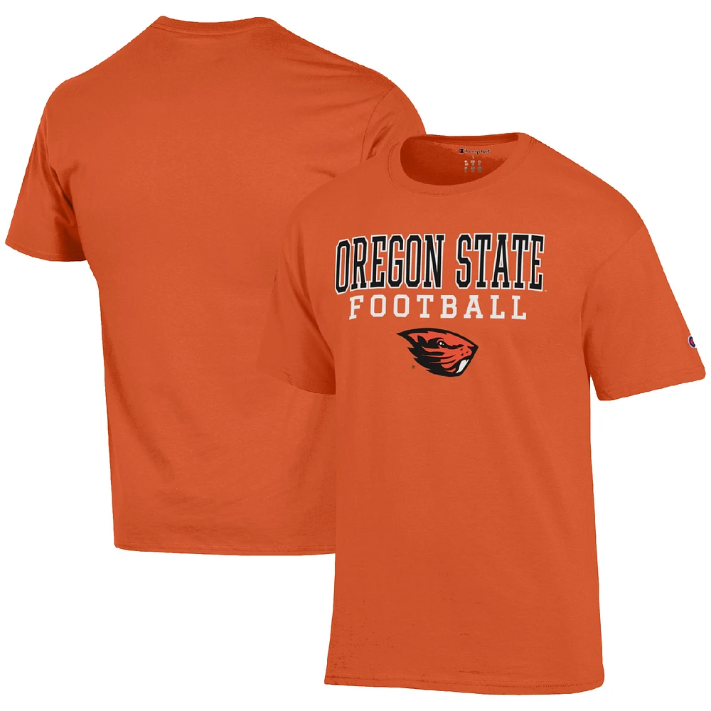 Men's Champion Orange Oregon State Beavers Football Stack T-Shirt