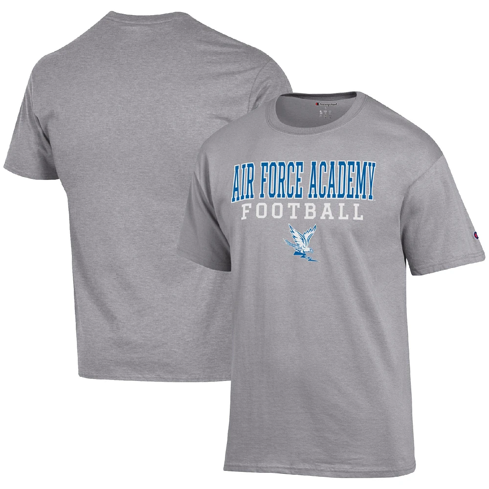 Men's Champion Heather Gray Air Force Falcons Football Stack T-Shirt