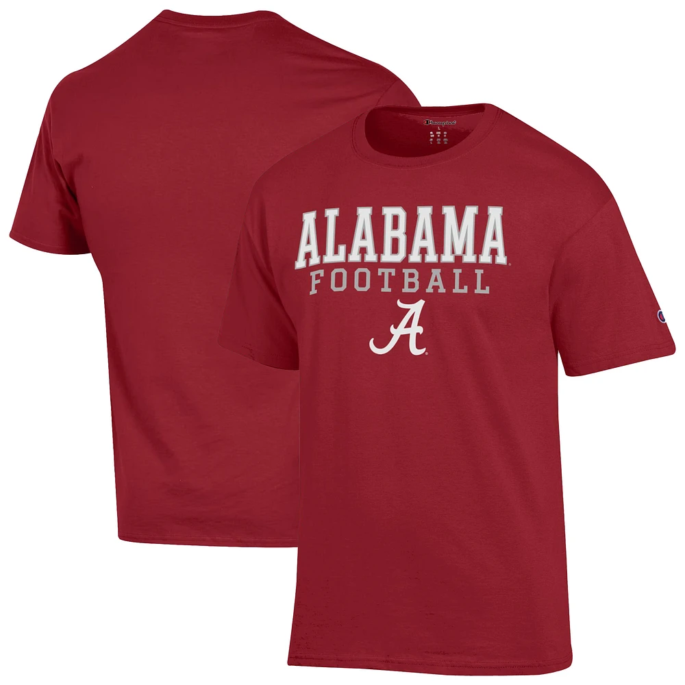 Men's Champion Crimson Alabama Tide Football Stack T-Shirt