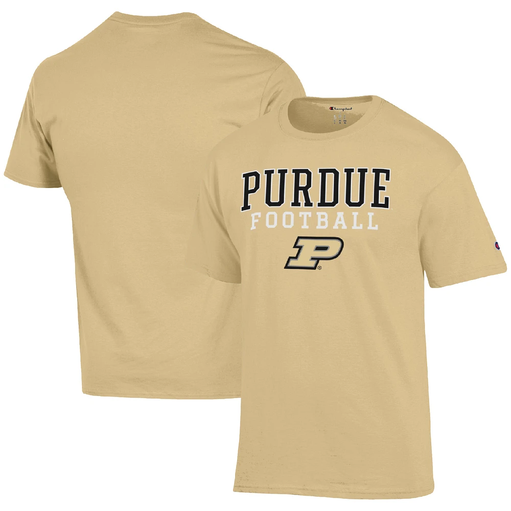 Men's Champion Gold Purdue Boilermakers Football Stack T-Shirt