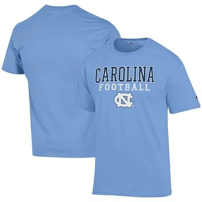Men's Champion Carolina Blue North Tar Heels Football Stack T-Shirt