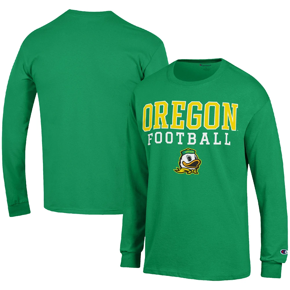Men's Champion Oregon Ducks Football Stack Long Sleeve T-Shirt