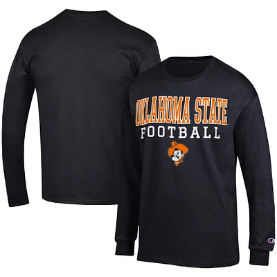 Men's Champion Oklahoma State Cowboys Football Stack Long Sleeve T-Shirt