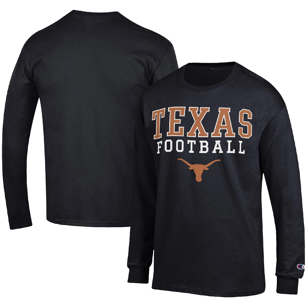 Men's Champion Texas Longhorns Football Stack Long Sleeve T-Shirt
