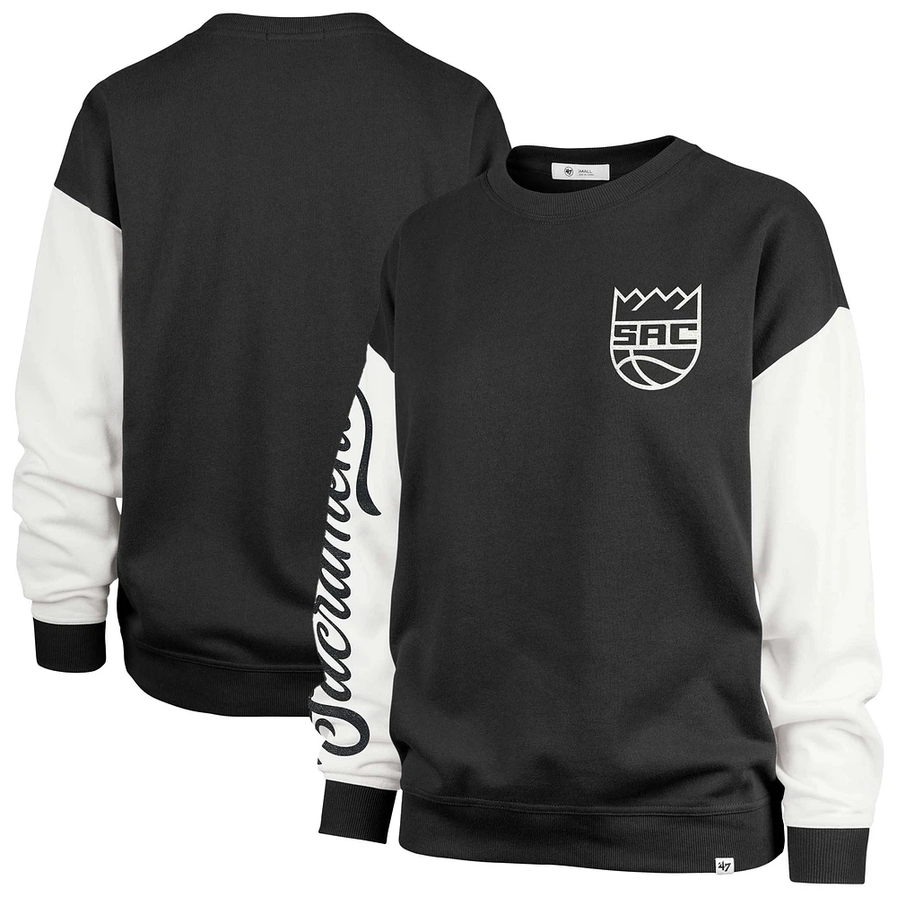 Women's '47 Oversized Pullover Sweatshirt Black Sacramento Kings Rise Andie Pullover Sweatshirt