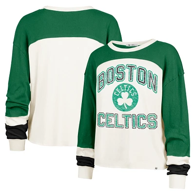 Women's '47 Cream Boston Celtics Curve Raglan Long Sleeve T-Shirt
