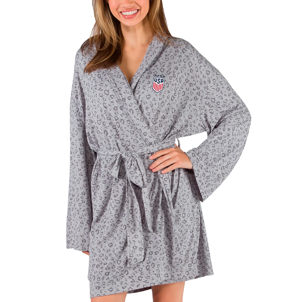 Women's Concepts Sport Gray USWNT Frill Hacci Knit Robe