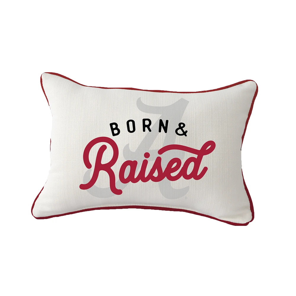 Little Birdie Alabama Crimson Tide Born & Raised Piped Pillow