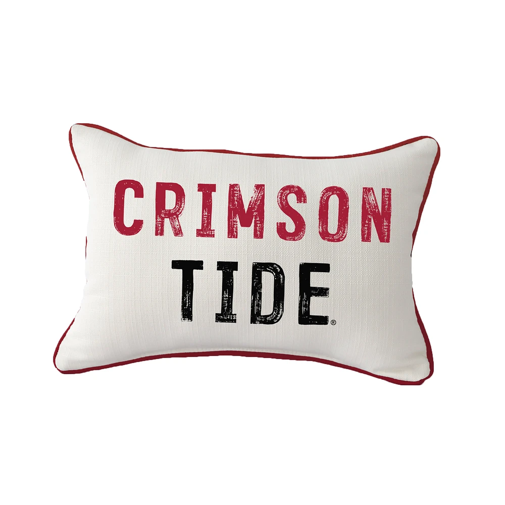 Little Birdie Alabama Crimson Tide Distressed Piped Pillow