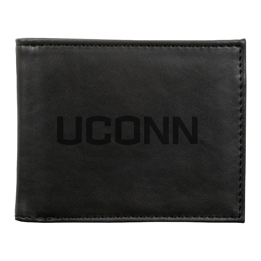 Black UConn Huskies Billfold Wallet