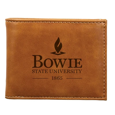 Brown Bowie State Bulldogs Billfold Wallet