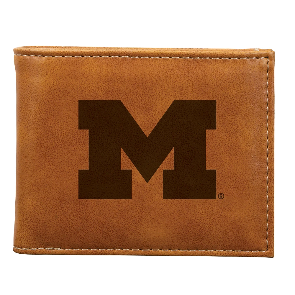 Brown Michigan Wolverines Billfold Wallet