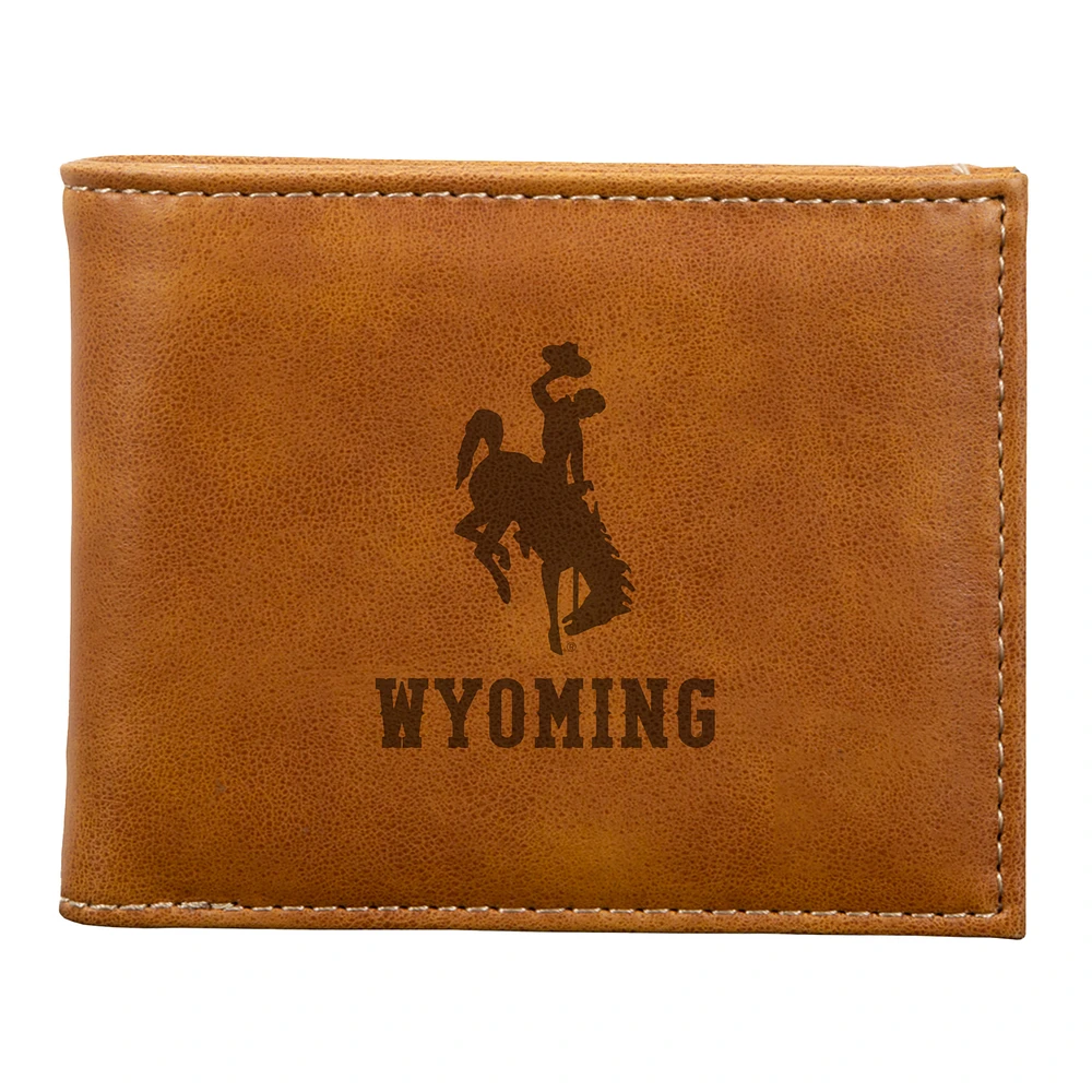 Brown Wyoming Cowboys Billfold Wallet