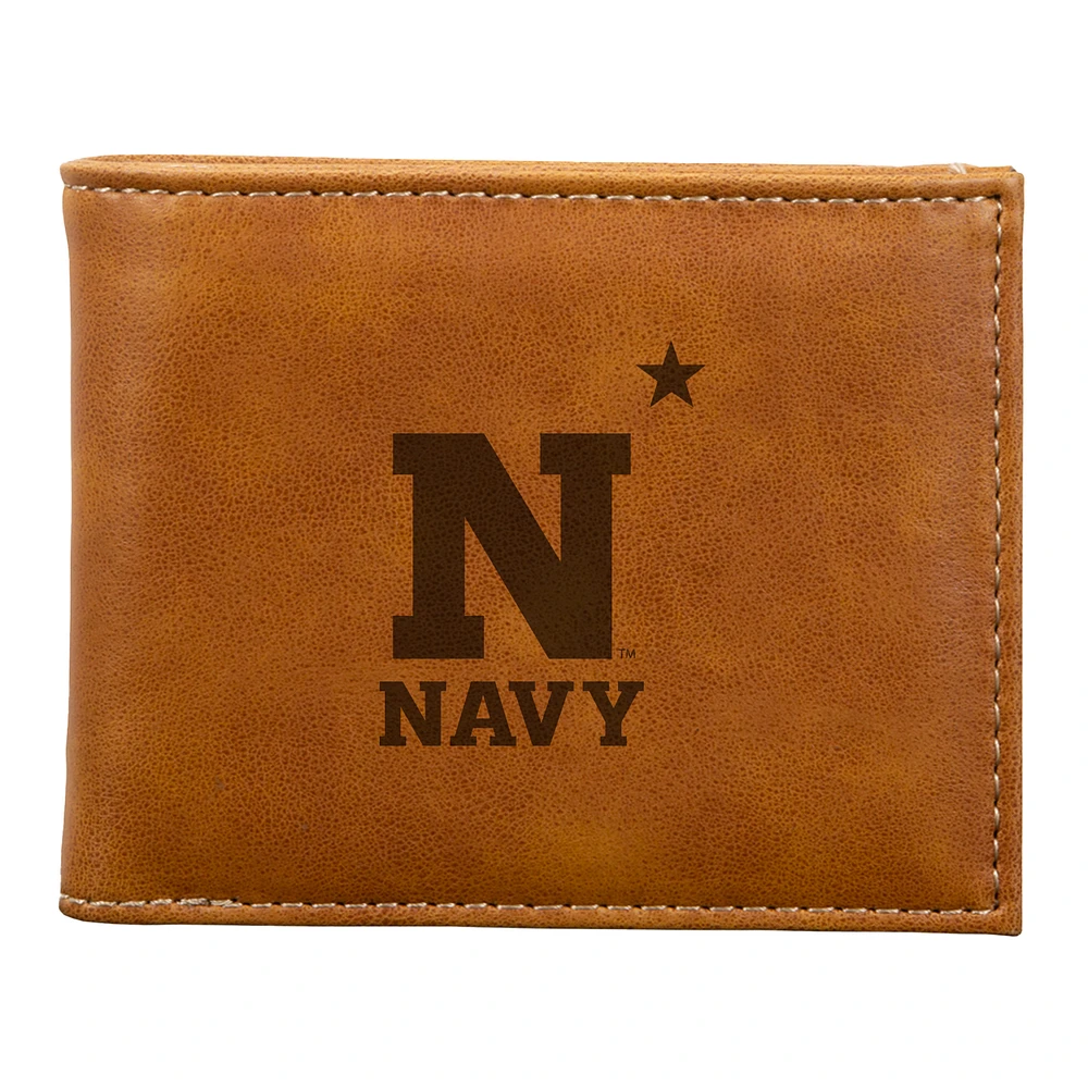 Brown Navy Midshipmen Billfold Wallet