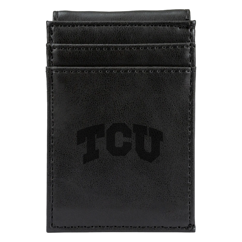 Black TCU Horned Frogs Front Pocket Wallet