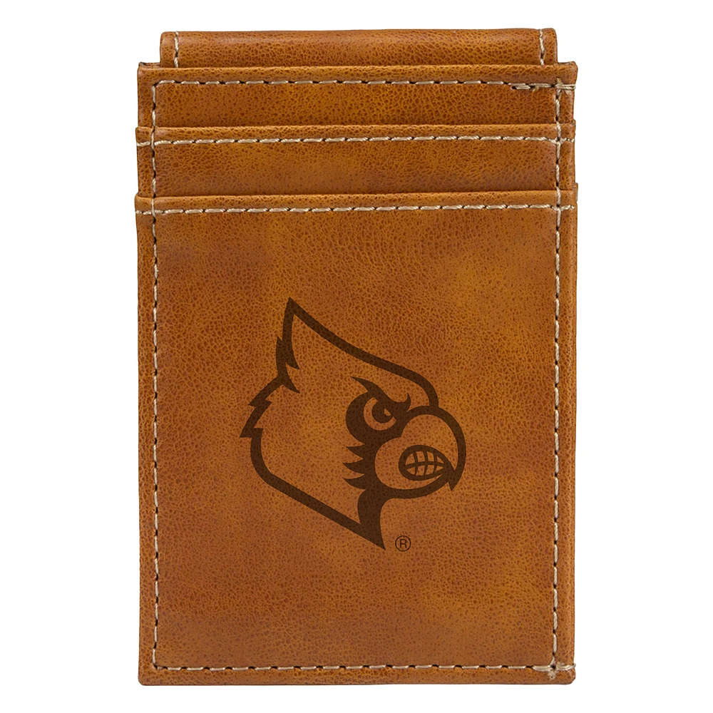 Brown Louisville Cardinals Front Pocket Wallet