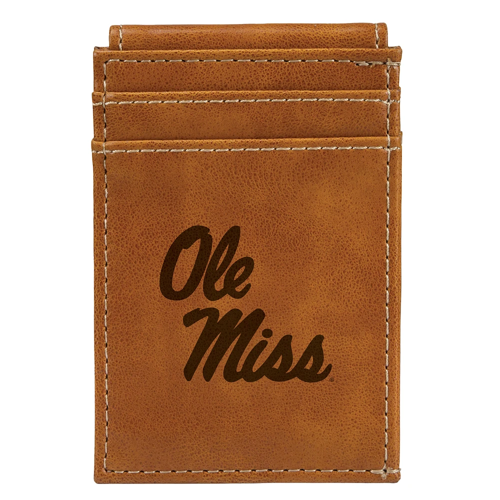 Brown Ole Miss Rebels Front Pocket Wallet
